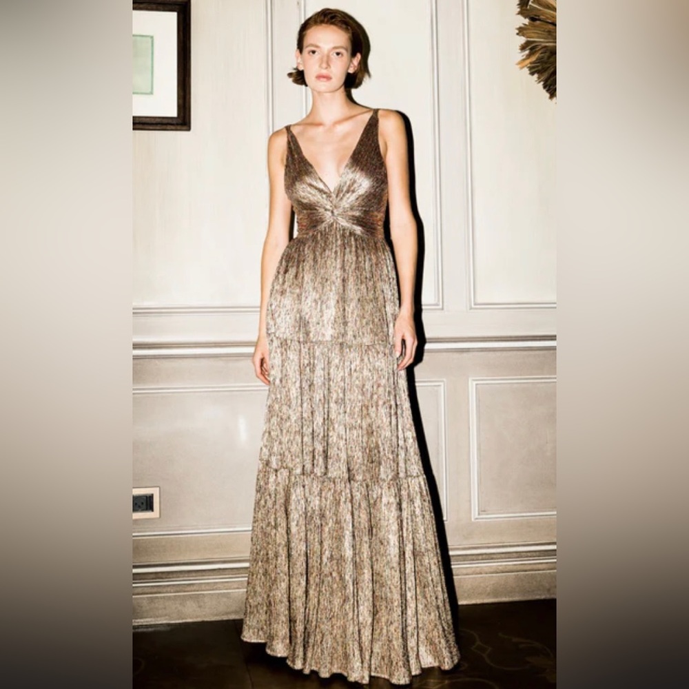 Sabina Musayev pacific dress gold XS